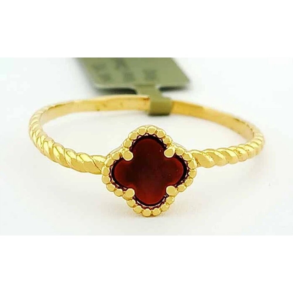 Red Clover Ring 14k Yellow Gold